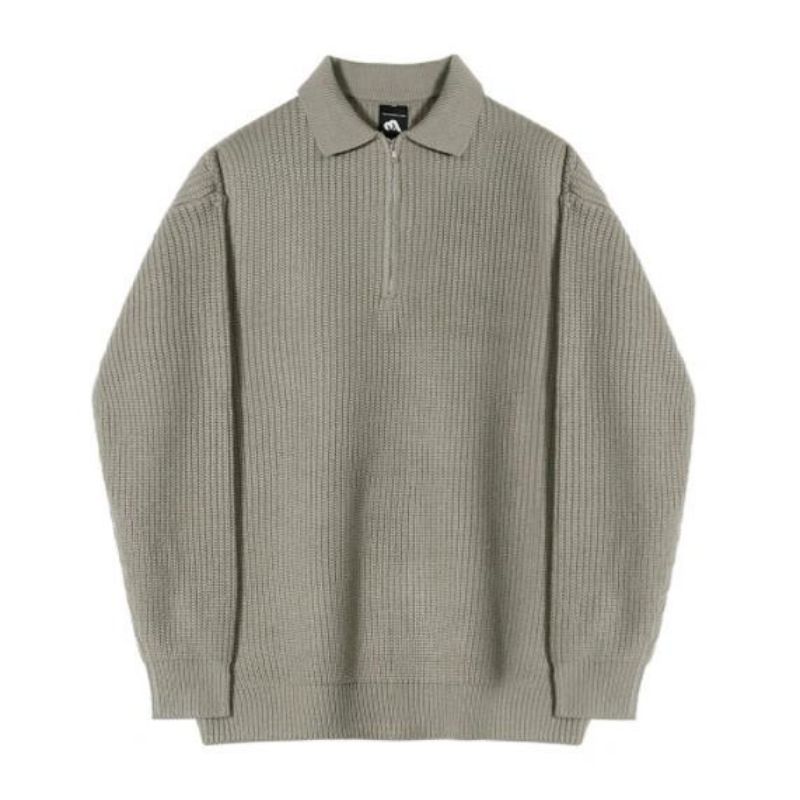 Pullover Jumper Men ′ الخريف والشتاء سميكة نصف اليرقان سترة Zip Sweater