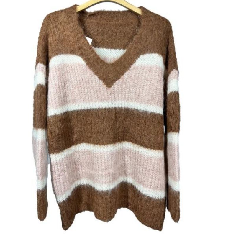 النساء ′ S Mohair Stripet Sweater Sweater